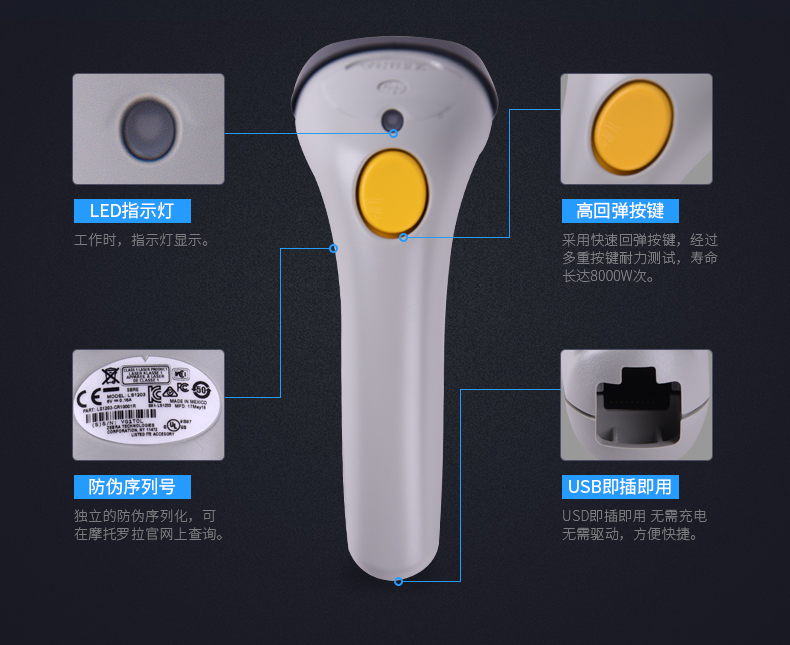 symbol訊寶 LS1203條碼掃描槍細節描述